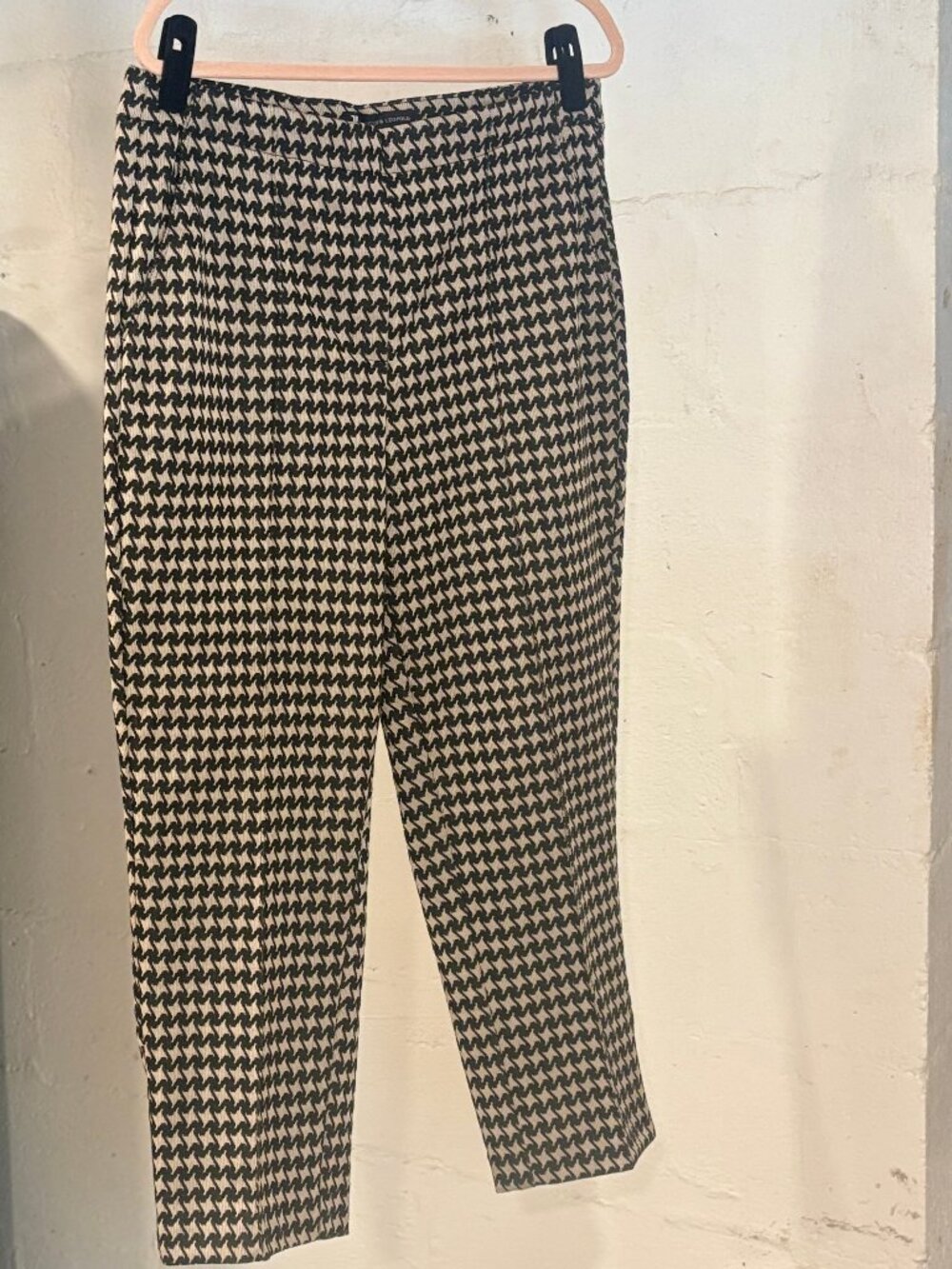 Jules & Leopold Pleated Houndstooth Elastic Waist Business Pants - XL